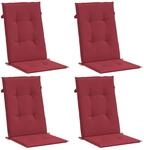 vidaXL Gartenstuhlauflagen f&uuml;r Hochlehner 4 Stk Weinrot 120x50x3 cm 314114