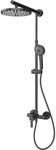 Schulte DuschMaster Rain mit Einhebelmischer rund BlackStyle, Mattschwarz
