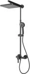 Schulte DuschMaster Rain mit Einhebelmischer eckig BlackStyle, Mattschwarz