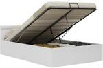 vidaXL Stauraumbett Hydraulisch mit LED Wei&szlig; Kunstleder 120x200 cm619310