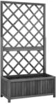 vidaXL Garten-Spalier mit Blumenkasten Schwarz 70x30x135 cm Tannenholz 316427