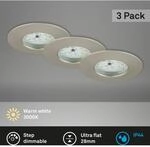 Briloner LED-Einbaustrahler Attach Dim 3er Nickel Matt &Oslash; 7,5 cm