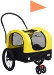 vidaXL 2-In-1 Fahrradanh&auml;nger f&uuml;r Hunde und Buggy Gelb und Schwarz 92439