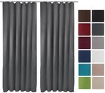 Beautissu Amelie BK Vorhang mit Kr&auml;uselband 140x245cm Anthrazit 2tlg