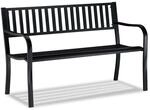 Relaxdays Gartenbank Stahl Schwarz Zweisitzer 82 cm x 127,5 cm x 59,5 cm 11,6 kg