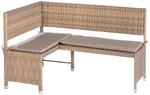 Merxx Eckbank Stahl/Kunststoffgeflecht Natur