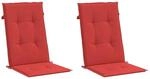 vidaXL Gartenstuhlauflagen f&uuml;r Hochlehner 2 Stk Rot 120x50x3 cm Stoff 43187