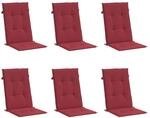 vidaXL Gartenstuhlauflagen f&uuml;r Hochlehner 6 Stk Weinrot 120x50x3 cm 314115