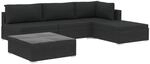 vidaXL 5-Tlg Garten-Lounge-Set mit Auflagen Poly Rattan Schwarz 46784