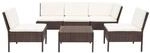 vidaXL 6-tlg Garten-Lounge-Set mit Auflagen Poly Rattan Braun Modell 15