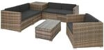 Tectake Rattan Lounge Pisa F&uuml;r 5 Personen Widerstandsf&auml;hig und Uv Best&auml;ndig 67 x