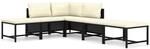 vidaXL 6-tlg Garten-Lounge-Set mit Kissen Poly Rattan Schwarz Modell 7
