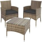 Tectake Rattanset Luzern F&uuml;r 2 Personen Widerstandsf&auml;hig 84 x 60 x 61 cm Natur