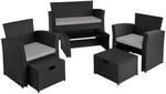 Tectake Rattan Sitzgruppe Modena F&uuml;r 4 Bis 6 Personen Widerstandsf&auml;hig 129 x 68 50