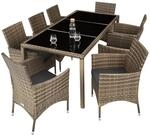 Tectake Rattan Sitzgruppe Almansa F&uuml;r 8 Personen Widerstandsf&auml;hig 60 x 55 x 83 cm