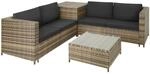 Tectake Rattan Lounge Siena F&uuml;r 4 Personen Widerstandsf&auml;hig und Uv Best&auml;ndig 140