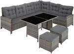 Tectake Rattan Lounge Barletta F&uuml;r 6 Bis 8 Personen Widerstandsf&auml;hig 116 50 x 63 x