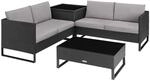 Tectake Rattan Lounge Ostuni F&uuml;r 4 Personen Widerstandsf&auml;hig und Uv Best&auml;ndig 128