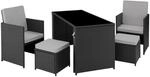 Tectake Rattan Sitzgruppe Palermo F&uuml;r 2 Bis 4 Personen Widerstandsf&auml;hig 202 x 130