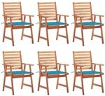 vidaXL Garten-Essst&uuml;hle 6 Stk mit Kissen Massivholz Akazie 3078351