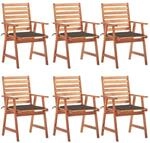 vidaXL Garten-Essst&uuml;hle 6 Stk mit Kissen Massivholz Akazie 3078355
