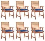 vidaXL Garten-Essst&uuml;hle 6 Stk mit Kissen Massivholz Akazie 3078357