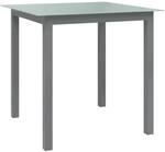 vidaXL Gartentisch Hellgrau 80x80x74 cm Aluminium und Glas 312203
