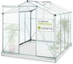 Juskys Aluminium Gew&auml;chshaus GH250F1 4,75m&sup2; mit 1 Dachfenster inklusive Fundament
