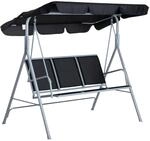 Outsunny Hollywoodschaukel mit Sonnendach 170 x 110 x 153 cm Schwarz