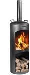 CookKing Gartenofen Faro Stahl 40 cm x 40 cm x 158 cm Schwarz