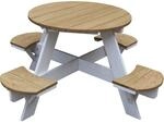 Axi UFO-Picknicktisch Rund Braun - Wei&szlig; 120 x 120 x 56 cm
