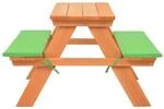 vidaXL Kinder-Picknicktisch mit B&auml;nken 89&times;79&times;50 cm Massivholz Tanne