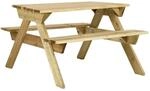 vidaXL Picknicktisch mit B&auml;nken 110x123x73 cm Kiefernholz Impr&auml;gniert 318398