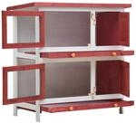 vidaXL Kaninchenstall 4 T&uuml;ren Rot Holz