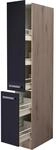 Flex-Well Exclusiv K&uuml;chen-Apothekerhochschrank Lara 30cm Anthra.-San Remo Eiche