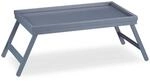 Relaxdays Betttablett Bambus Grau Klappbar 63,5 cm x 31 cm x 22 cm 1 kg