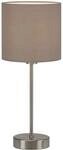 Brilo Tischleuchte Fabric Kabelschalter E14 Fassung Taupe