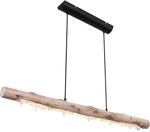 Globo LED-Pendelleuchte Felicitas Natur-Schwarz