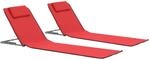 vidaXL Klappbare Strandmatte 2 Stk. Stahl und Stoff Rot