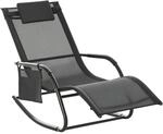 Outsunny Schaukelstuhl mit Atmungsaktivem Mesh Schwarz
