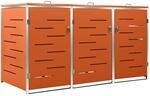 vidaXL M&uuml;lltonnenbox Edelstahl f&uuml;r 3 Tonnen 207x77,5x115 cm