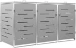 vidaXL M&uuml;lltonnenbox f&uuml;r 3 Tonnen 207x77,5x115 cm Edelstahl
