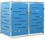 vidaXL M&uuml;lltonnenbox f&uuml;r 2 Tonnen 138x77,5x112,5 cm Edelstahl 149567