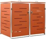 vidaXL M&uuml;lltonnenbox Edelstahl f&uuml;r 2 Tonnen 138x77,5x115,5 cm