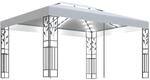 vidaXL Pavillon mit Doppeldach & LED-Lichterkette 3x4 m Wei&szlig;