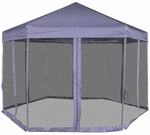 vidaXL Hexagonal Pop-Up Zelt mit 6 Seitenw&auml;nden Dunkelblau 3,6x3,1 m