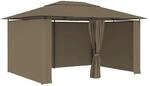 vidaXL Gartenzelt mit Vorh&auml;ngen 4x3 m Taupe 180 g/m2