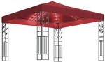 vidaXL Pavillon mit LED-Lichterkette 3x3 m Wei&szlig;rot