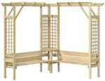 vidaXL Eckpergola mit Bank Kiefernholz Impr&auml;gniert