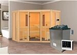 Karibu Infrarotkabine Anik mit Ofen externe Strg + 2 Infrarotstrahler Natur